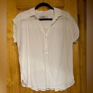 LOFT Women's Cream Beach Linen Shirt